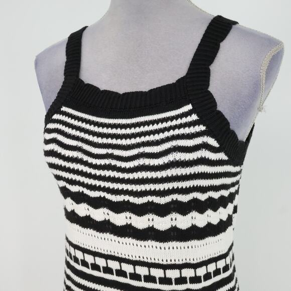 Joie Sweater Dress Womens Small Black White Stripe Maxi Viscose Beach Resort - Picture 9 of 13